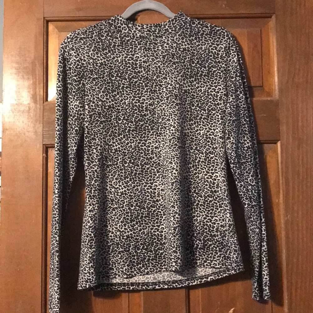 Mock Neck Cheetah print shirt
